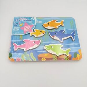 Pinkfong Baby Shark‎ Wooden Sound Puzzle Plays Song 5 Piece Toddler Toy NWT